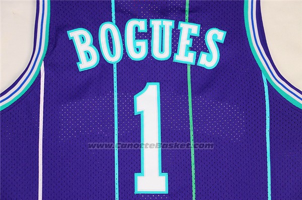 Maglia Charlotte Hornets Muggsy Bogues #1 Retro Viola